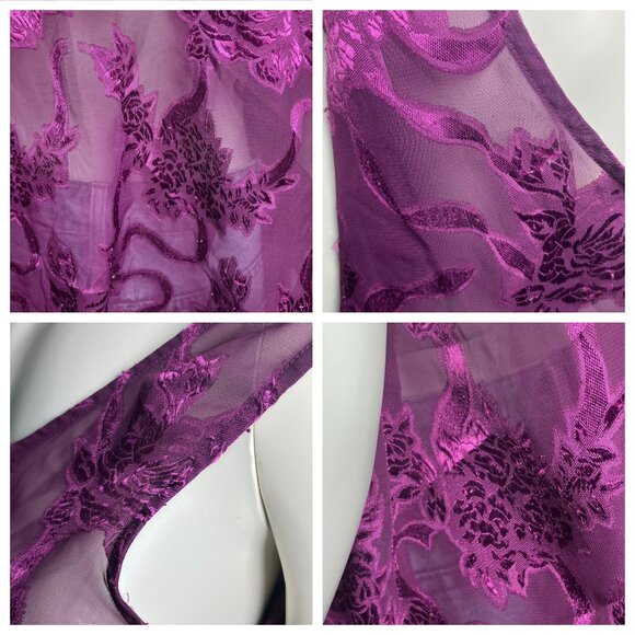 Vintage Victoria’s Secret Gold Label Sheer Purple Tank Top. Small. Fairy Brocade - Picture 8 of 9